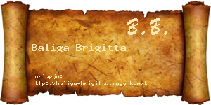 Baliga Brigitta névjegykártya
